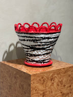 Patty L pot in zebra and red