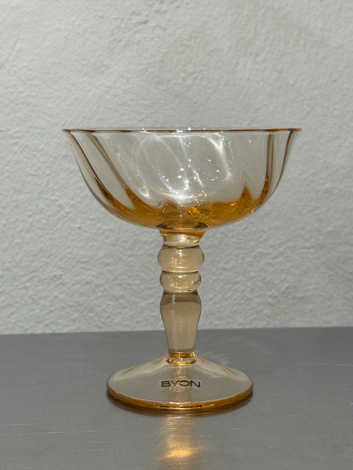 Opacity Italian coupe glass in peach