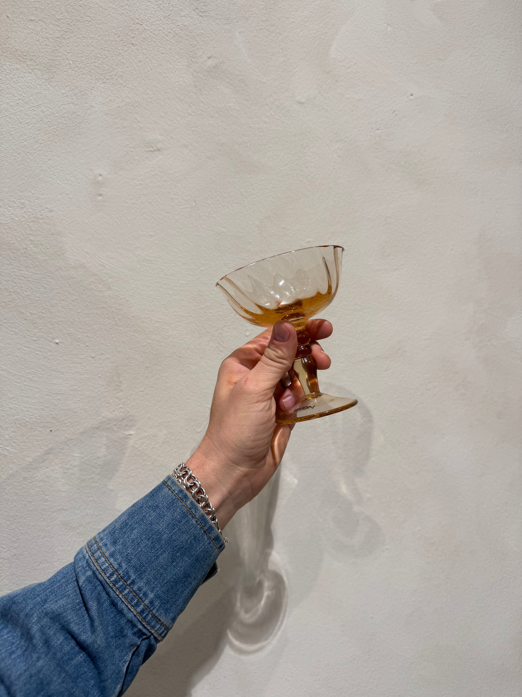 Opacity Italian coupe glass in peach