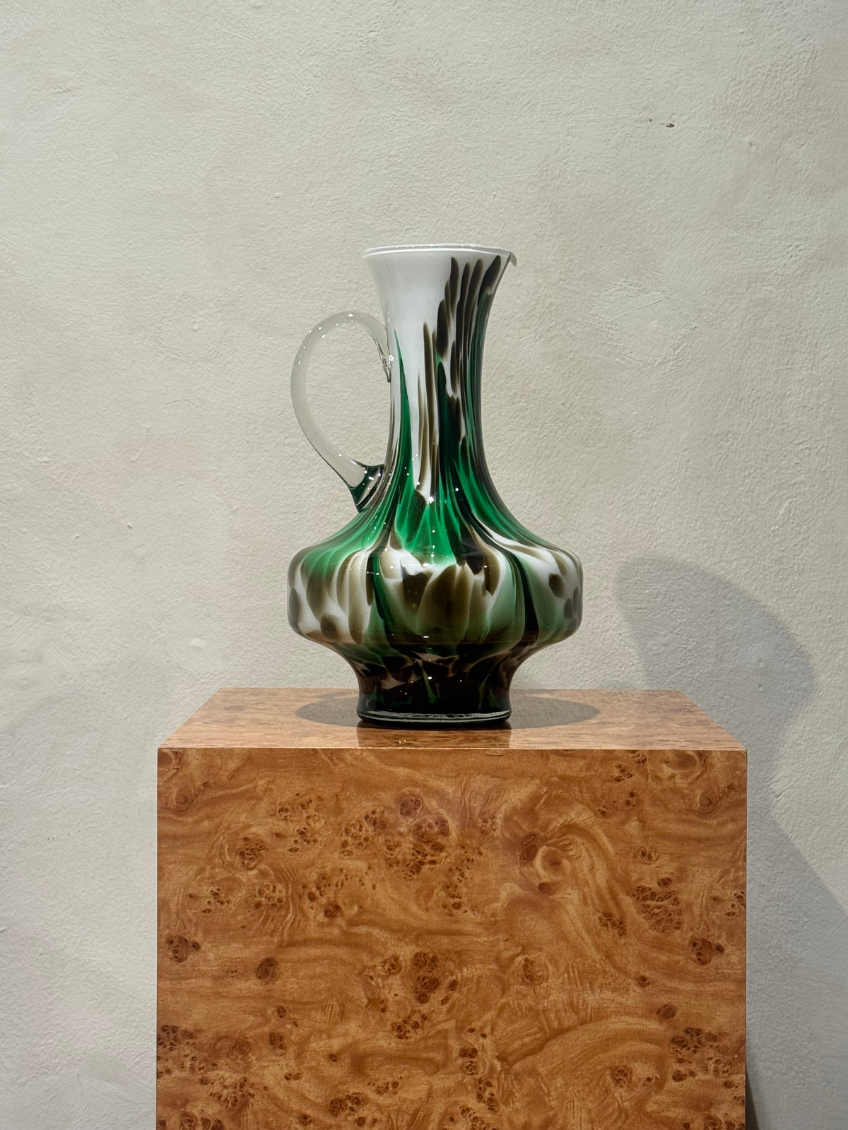 Large Italian Opaline Glass Pitcher