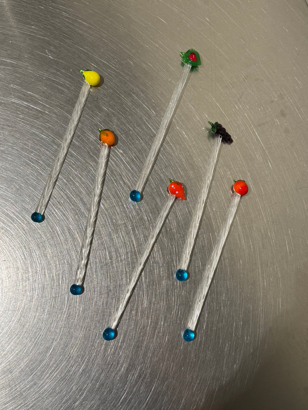 Glass Cocktail Sticks, Set of 6 – view 3