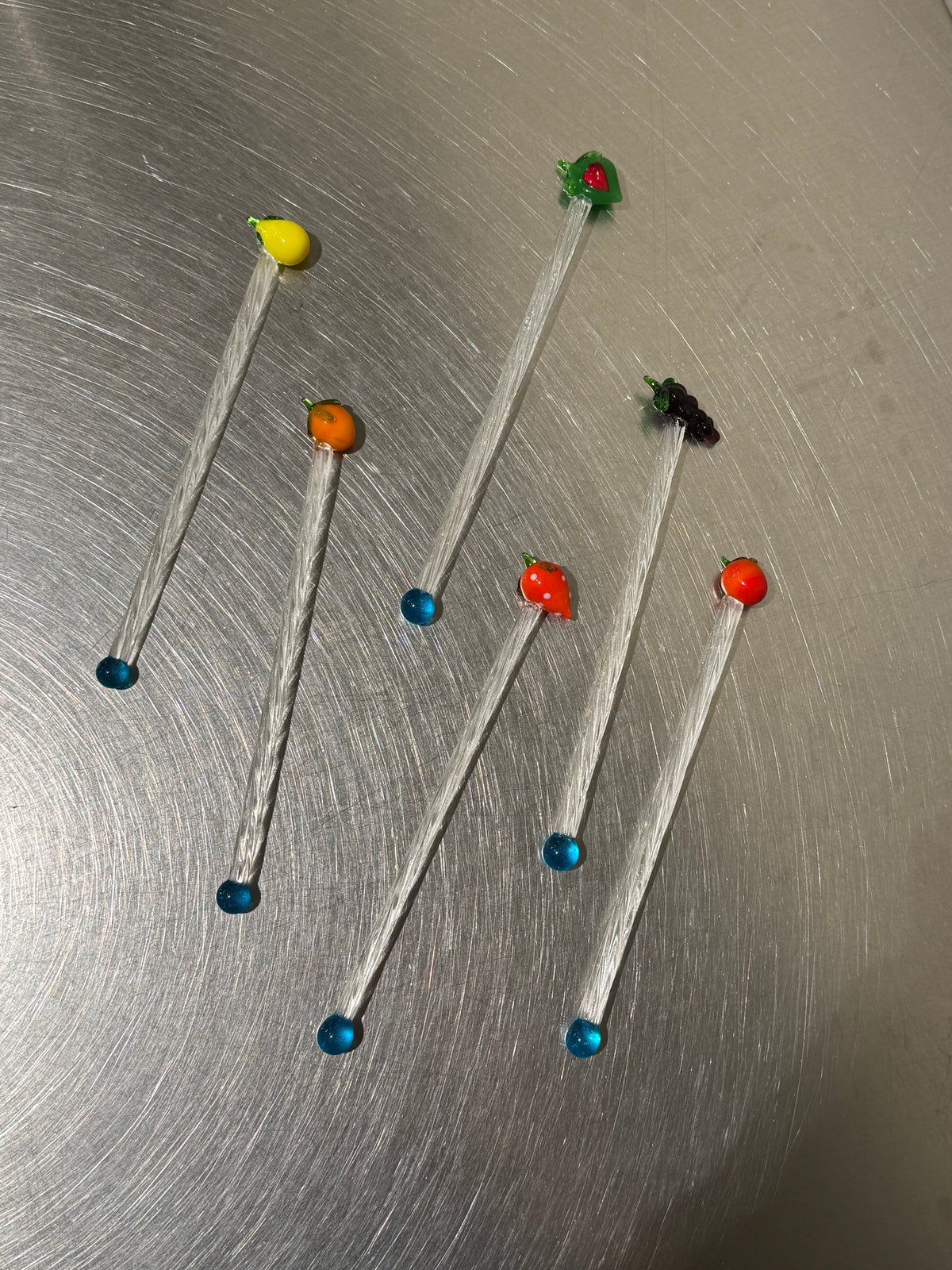 Glass Cocktail Sticks, Set of 6 – view 3