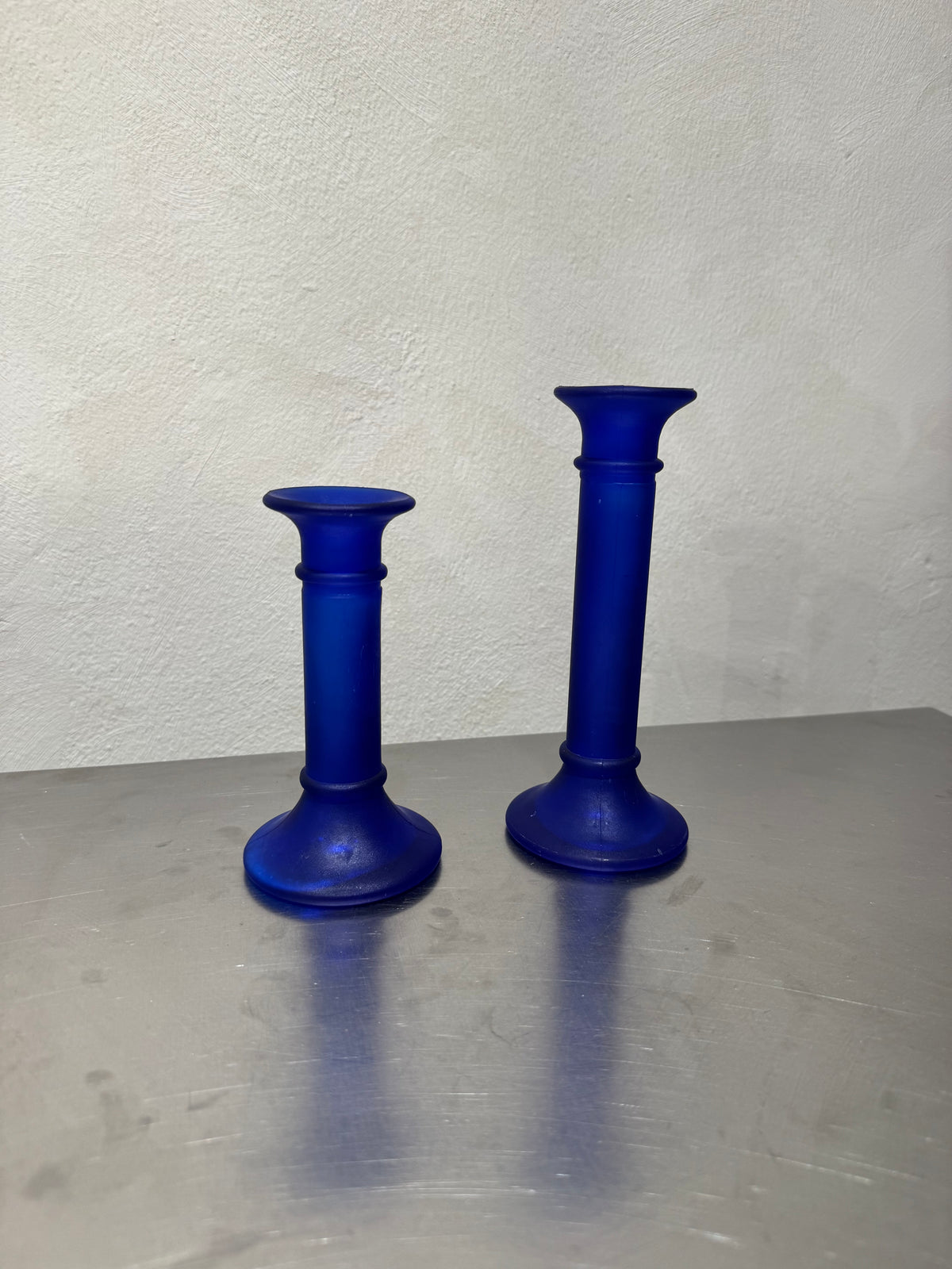Blue Glass Candlesticks Set of 2 – product image 2