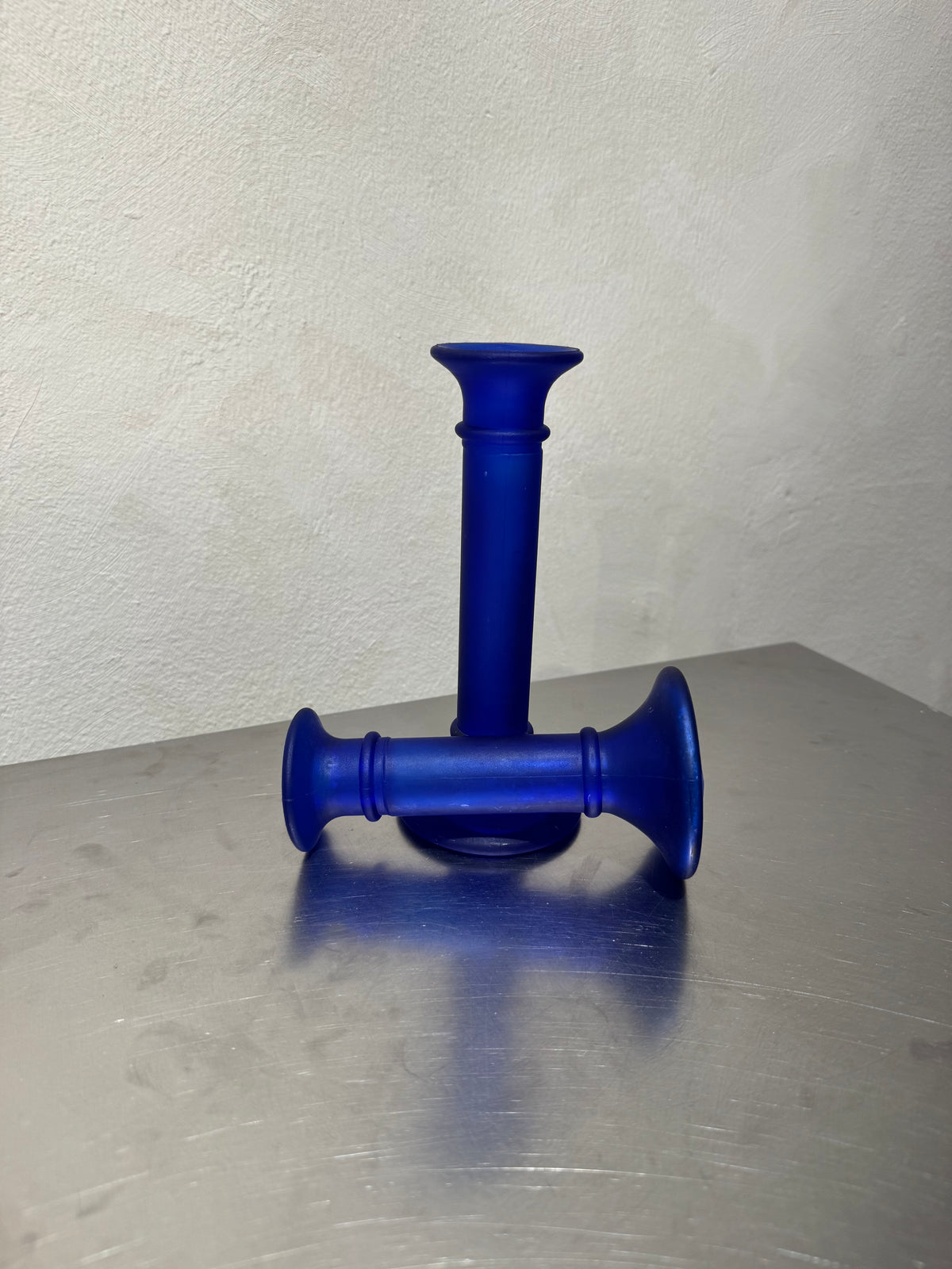Blue Glass Candlesticks Set of 2 – product image 3