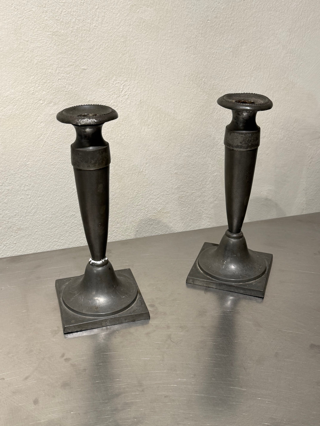Spanish Pewter Candlesticks Set of 2 – product image 2