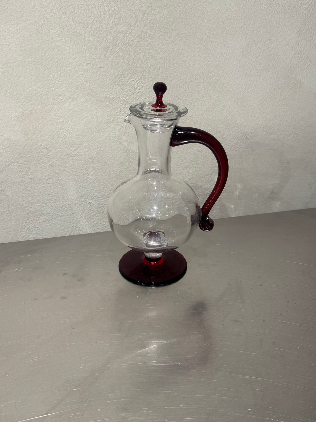 Ruby Red Glass Carafe – product image 3