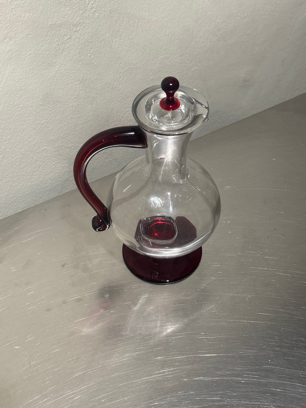 Ruby Red Glass Carafe – product image 4