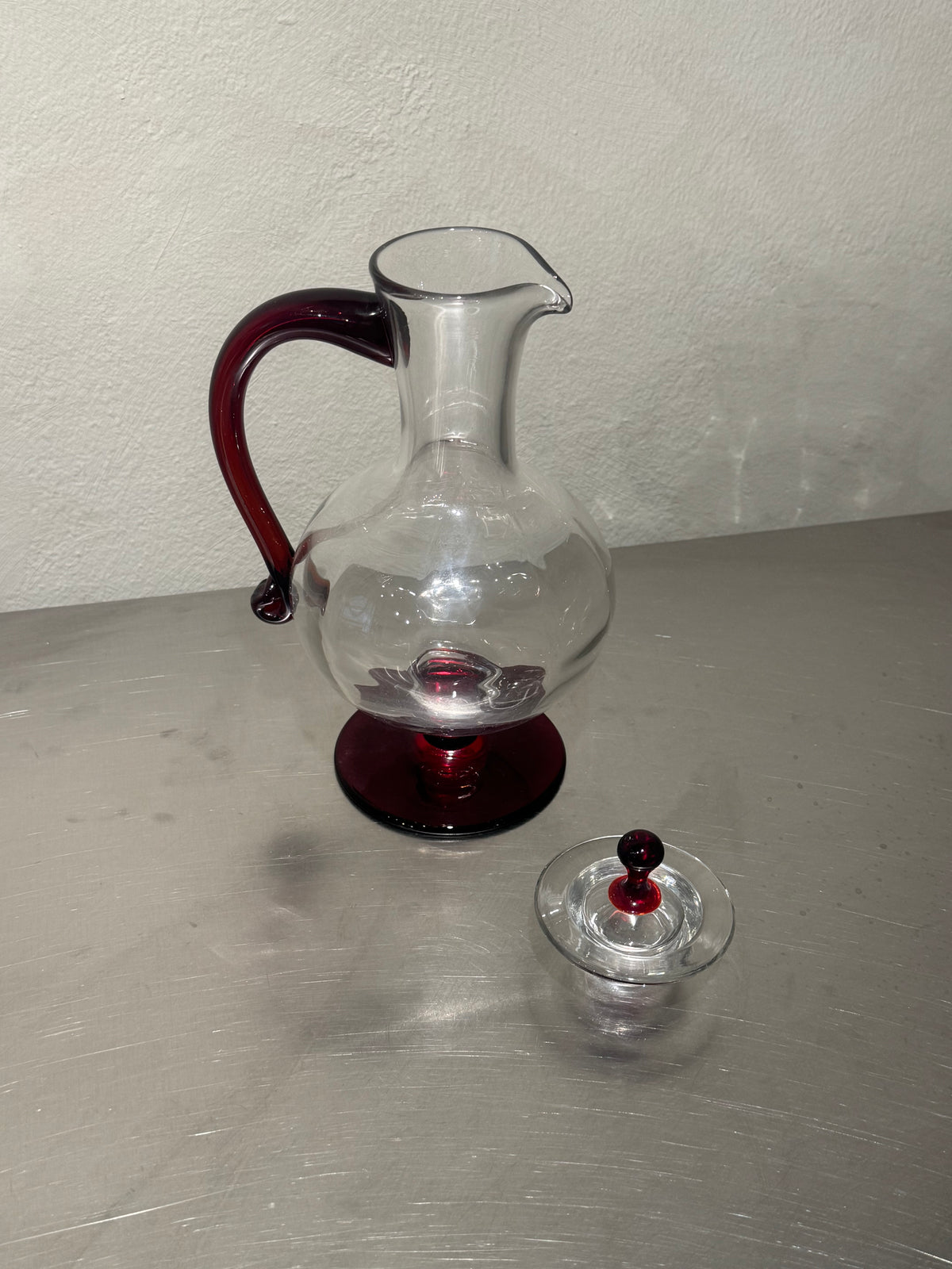 Ruby Red Glass Carafe – product image 5