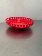 Dala red lacquered metal bowl