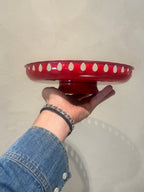 Dala red lacquered metal bowl