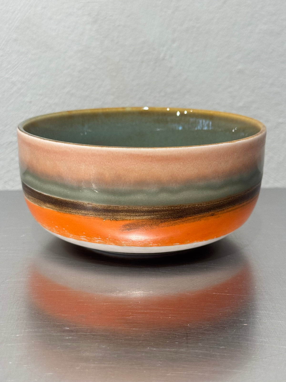 Reef Orange & Green dessert bowl – front view