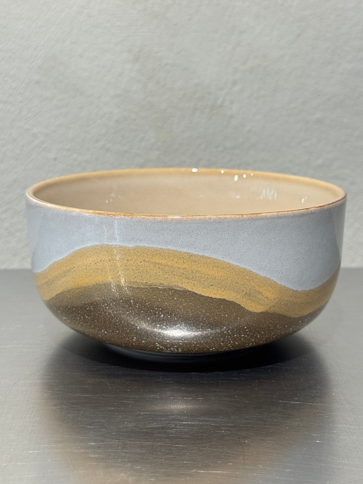 Reef Sand & Yellow dessert bowl – front view