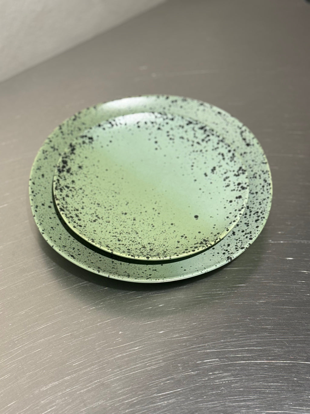 Fleck desserttallrik och assiett tillsammans