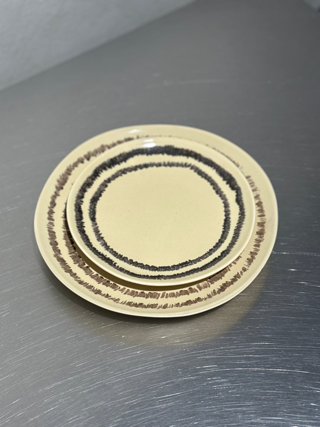 Vanilla dessert and side plates together