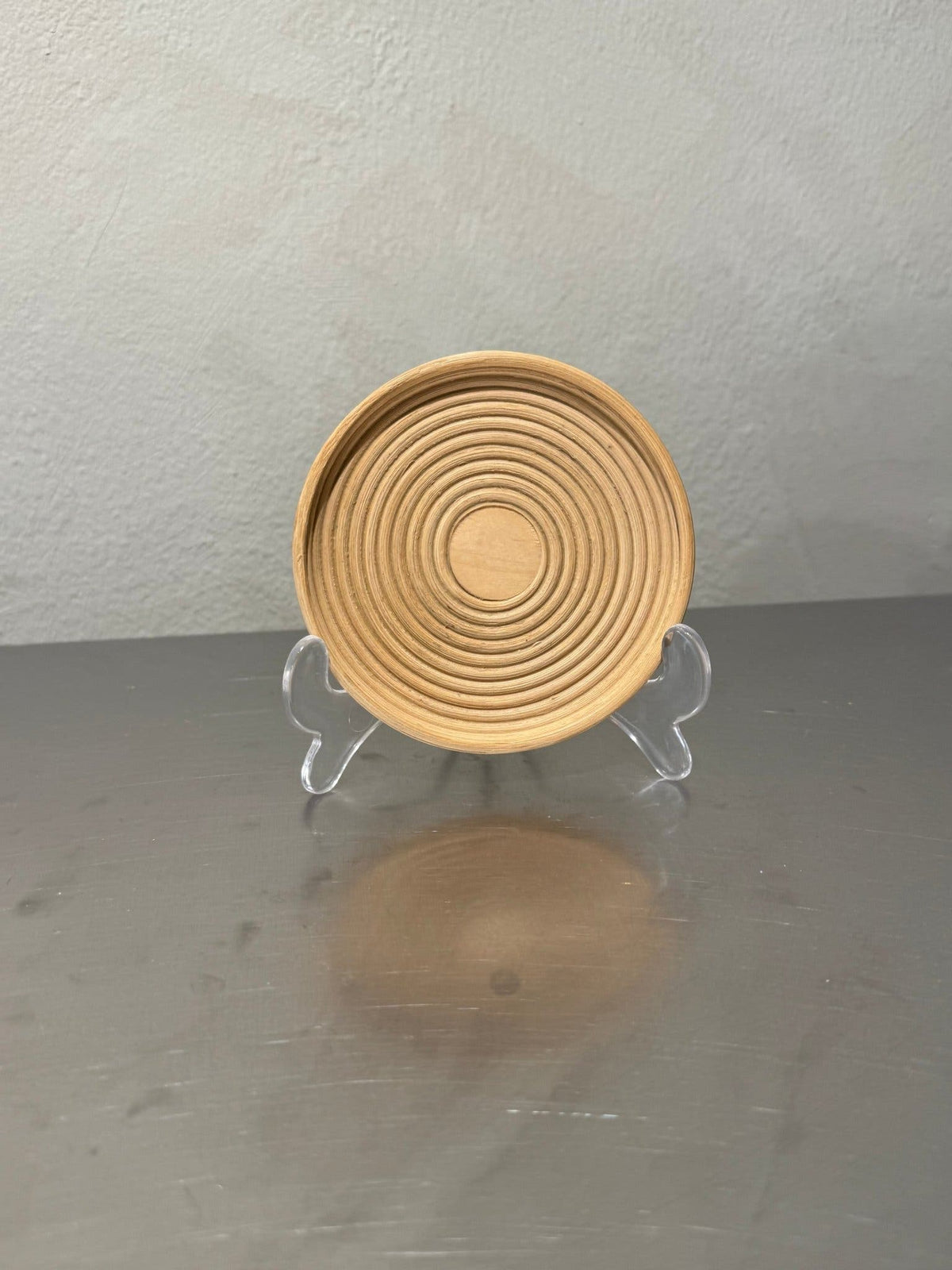 1950s glass and rattan ice bucket