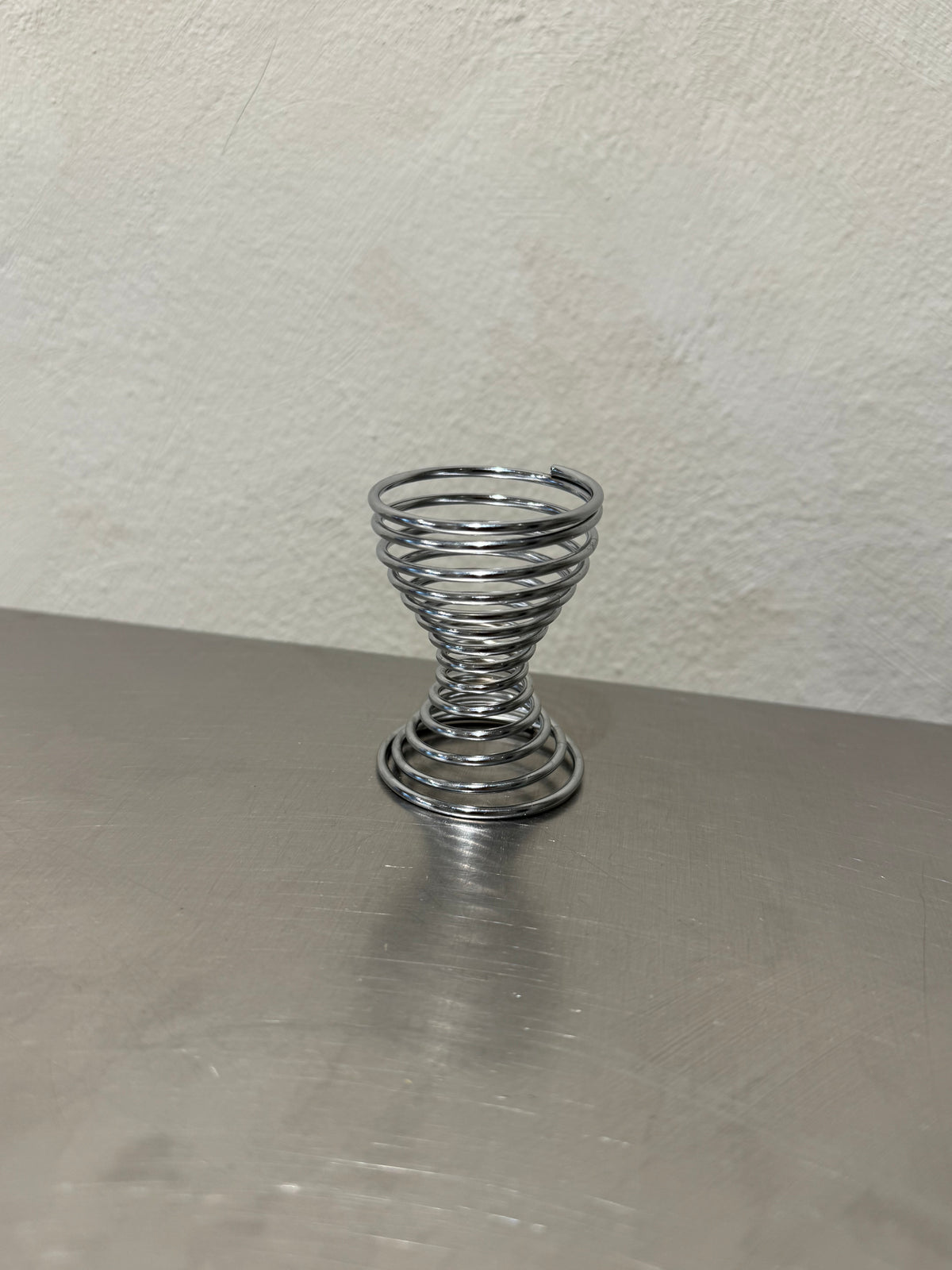 1970s spiral egg cup in chrome