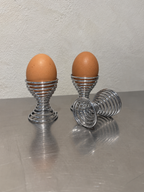 Spiral egg cups shown with eggs