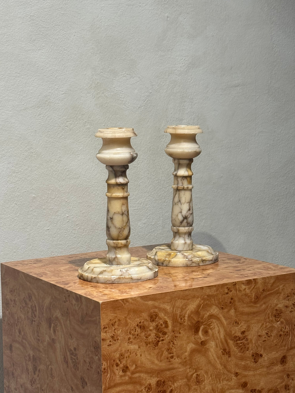 Alabaster candlesticks set of 2
