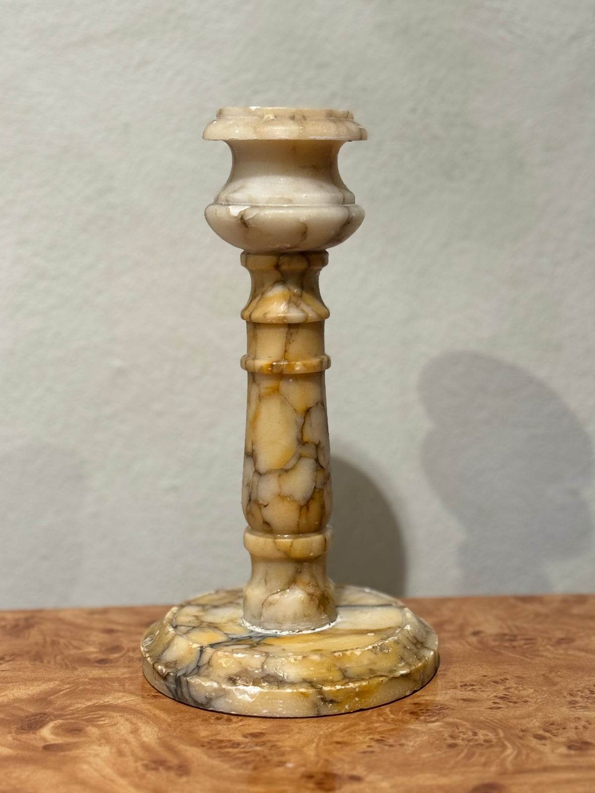Alabaster candlestick detail