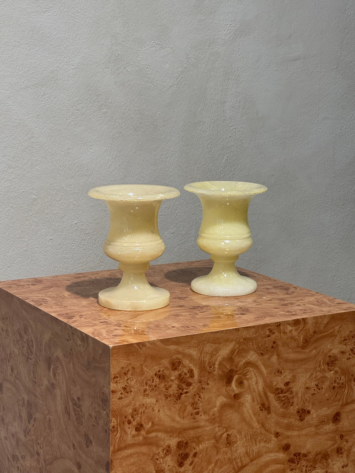 Alabaster urns set of 2