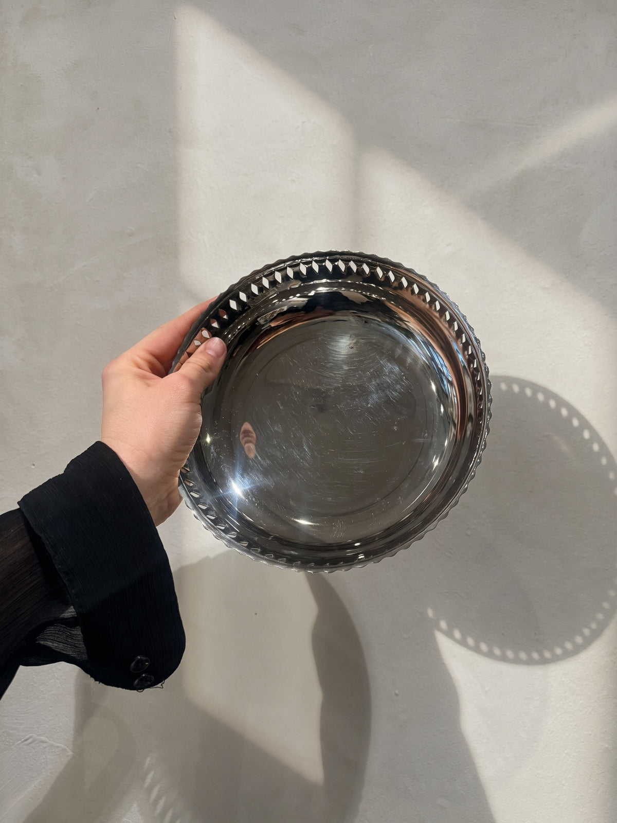 Large nickel silver bowl