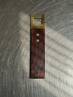 Brass and wood bottle opener