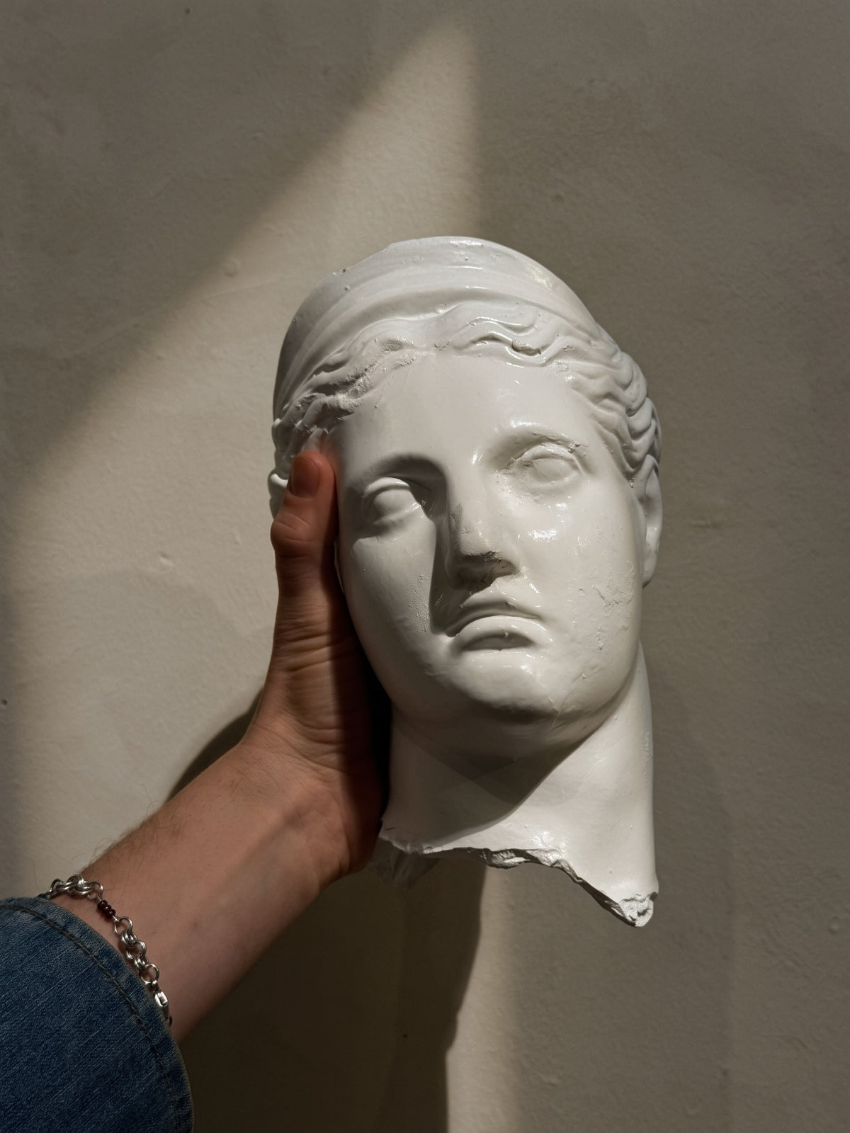 Painted plaster head of Diana or Artemis